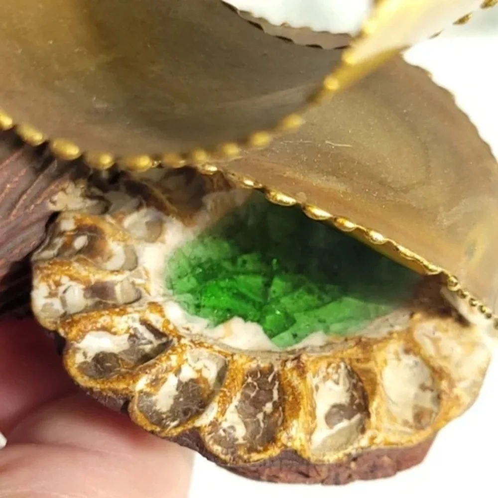 Unique Snail Brass and Clay Sculpture